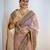 Lavender net embroidered sequins work heavy look ethnic saree with blouse