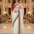 White organza embroidered sequins work heavy look ethnic saree with blouse