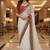 White organza embroidered sequins work heavy look ethnic saree with blouse