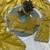 Yellow satin embroidered sequins work heavy look ethnic saree with blouse
