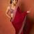 Red satin embroidered sequins work heavy look ethnic saree with blouse