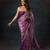 Purple silk embroidered sequins work heavy look ethnic saree with blouse
