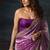 Purple silk embroidered sequins work heavy look ethnic saree with blouse
