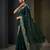 Green satin embroidered sequins work heavy look ethnic saree with blouse