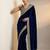Blue velvet embroidered sequins work heavy look ethnic saree with blouse