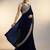 Blue velvet embroidered sequins work heavy look ethnic saree with blouse