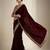 Maroon velvet embroidered sequins work heavy look ethnic saree with blouse