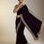 Purple velvet embroidered sequins work heavy look ethnic saree with blouse