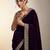 Purple velvet embroidered sequins work heavy look ethnic saree with blouse