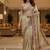 Golden manipuri silk embroidered thread work heavy look ethnic saree with blouse