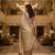 Golden manipuri silk embroidered thread work heavy look ethnic saree with blouse