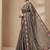 Grey manipuri silk embroidered thread work heavy look ethnic saree with blouse