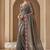 Grey manipuri silk embroidered thread work heavy look ethnic saree with blouse