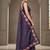 Purple manipuri silk embroidered thread work heavy look ethnic saree with blouse