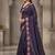 Purple manipuri silk embroidered thread work heavy look ethnic saree with blouse