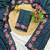 Teal manipuri silk embroidered thread work heavy look ethnic saree with blouse