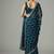Blue chiffon embroidered zari work heavy look ethnic saree with blouse