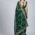 Green chiffon embroidered zari work heavy look ethnic saree with blouse