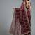 Maroon chiffon embroidered zari work heavy look ethnic saree with blouse