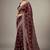 Maroon chiffon embroidered zari work heavy look ethnic saree with blouse