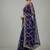 Purple chiffon embroidered zari work heavy look ethnic saree with blouse