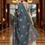 Blue manipuri silk embroidered thread work heavy look ethnic saree with blouse