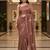Brown manipuri silk embroidered thread work heavy look ethnic saree with blouse
