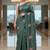 Green manipuri silk embroidered thread work heavy look ethnic saree with blouse