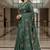 Green manipuri silk embroidered thread work heavy look ethnic saree with blouse