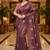 Maroon manipuri silk embroidered thread work heavy look ethnic saree with blouse