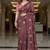 Maroon manipuri silk embroidered thread work heavy look ethnic saree with blouse