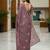 Purple manipuri silk embroidered thread work heavy look ethnic saree with blouse