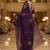 Purple satin embroidered zari woven heavy look ethnic saree with blouse