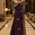 Purple satin embroidered zari woven heavy look ethnic saree with blouse