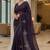 Purple satin embroidered zari woven heavy look ethnic saree with blouse