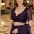 Purple satin embroidered zari woven heavy look ethnic saree with blouse