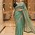 Green satin embroidered thread work heavy look ethnic saree with blouse