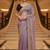 Lavender satin embroidered thread work heavy look ethnic saree with blouse