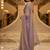 Lavender satin embroidered thread work heavy look ethnic saree with blouse