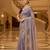 Lavender satin embroidered thread work heavy look ethnic saree with blouse
