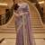 Lavender satin embroidered thread work heavy look ethnic saree with blouse