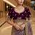 Lavender satin embroidered thread work heavy look ethnic saree with blouse