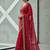 Red velvet embroidered thread work heavy look ethnic saree with blouse