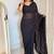 Black faux georgette embroidered sequins work heavy look ethnic saree with blouse