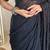 Black faux georgette embroidered sequins work heavy look ethnic saree with blouse