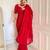 Red faux georgette embroidered sequins work heavy look ethnic saree with blouse