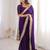 Purple satin embroidered sequins work heavy look ethnic saree with blouse