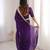Purple satin embroidered sequins work heavy look ethnic saree with blouse