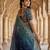 Blue chiffon embroidered sequins work heavy look ethnic saree with blouse