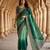 Green chiffon embroidered sequins work heavy look ethnic saree with blouse